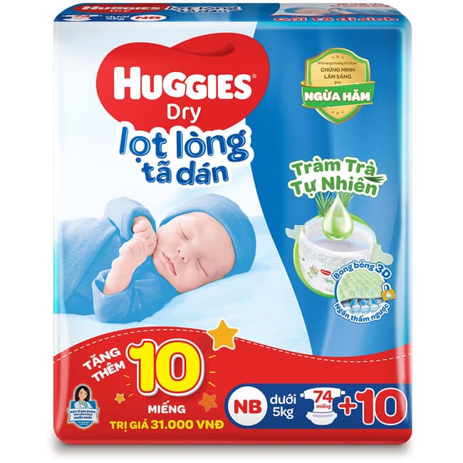 tã newborn tràm trà tự nhiên huggies